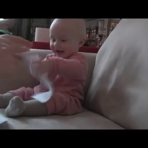 Baby Laughing Hysterically At Ripping Paper