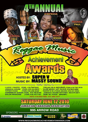 4th Annual Reggae Music Achievement Awards Results