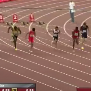 Usain Bolt Stumbles And Win (9.96) - Semi Final 1 Mens 100