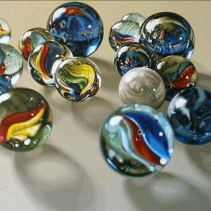 Who use to play marbles in a circle?